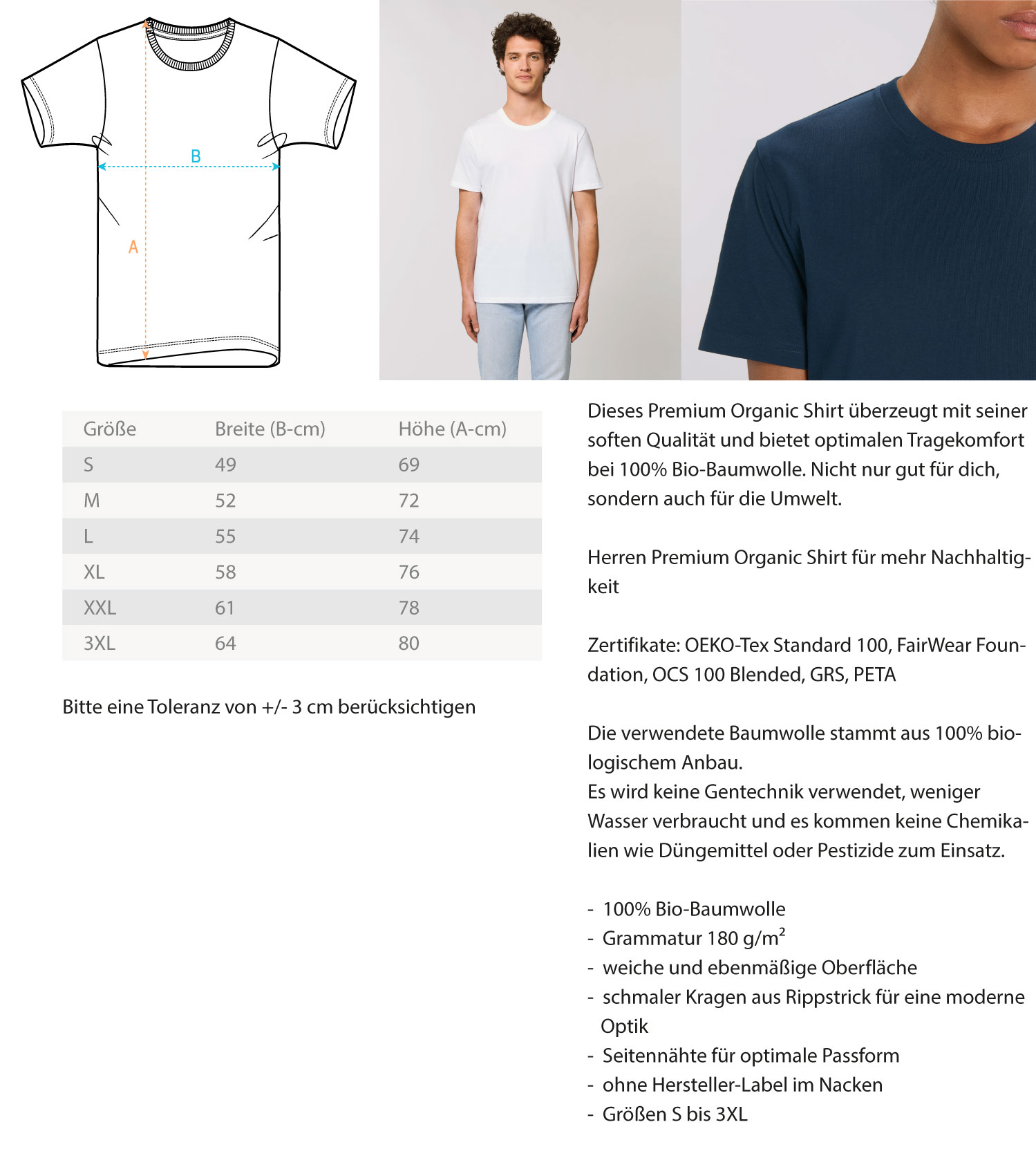Farn (Herren/Unisex Premium Organic Shirt ST/ST )